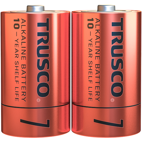 【TRUSCO】ＴＲＵＳＣＯ　アルカリ乾電池１０年　単１　（２本入）